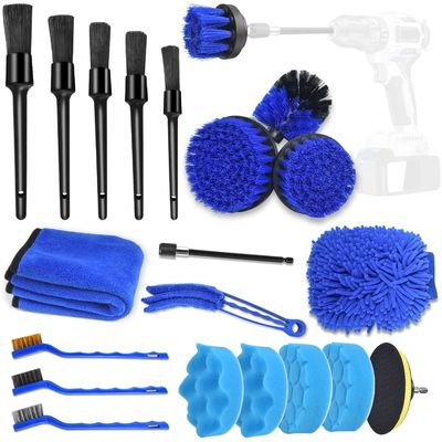 21 PCS 자동차 청소 도구 키트 바퀴용 스폰지 패드 붓기 대시보드 내부