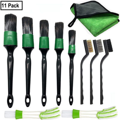 녹색 11Pcs 브리스틀 자동차 환기 청소기 브러시 더스터 세트 에어컨