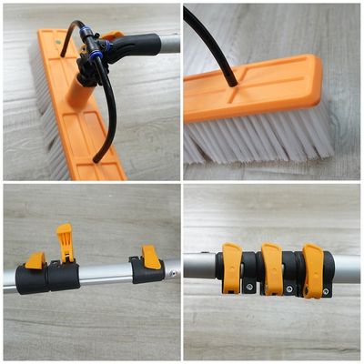 조절 가능한 알루미늄 손잡이와 함께 망원경 태양 전지 패널 청소 브러쉬