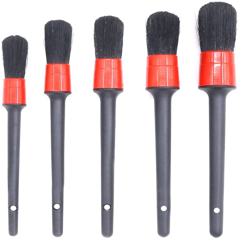 바우어 브리스들 인테리어 자동차 디테일 브러시 팩 5pcs 가죽 청소용